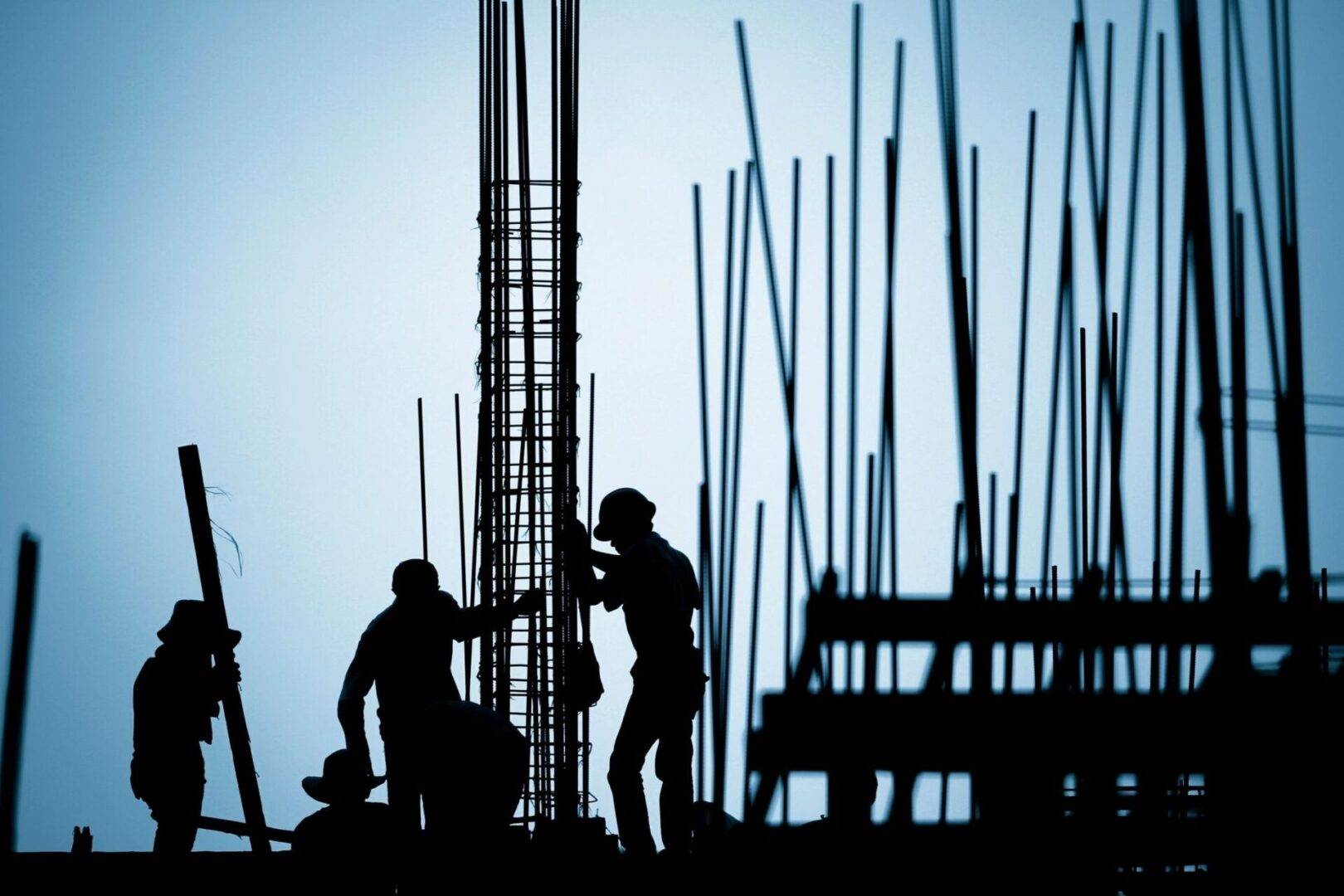 A group of men working on construction.